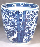 Fujii Kinsai Arita Japan - Kosometsuke Sho Chiku Bai #2 (Pine,bamboo, and plum) Japanese Tea Cup  (Yunomi) - Free shipping