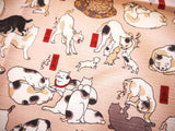Sumidagawa - Utagawa Kuniyoshi - Myaukaikougo Jyusanbiki (猫飼好五十三疋) - Furoshiki  48 x 48 cm