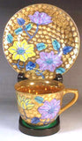 Fujii Kinsai Arita Japan - Somenishiki Golden Tessen Cup & Saucer #2 - Free Shipping