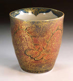 Fujii Kinsai Arita Japan - Yurisai Kinran  Japanese Tea cup (Unomi) Rise dragon (Superlative Collection) - Free Shipping