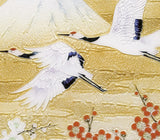 Saikosha - #005-04 Soukaku (Pair of crane), Mt. Fuji & Plum (Cloisonné ware ornamental plate) - Free Shipping