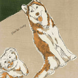 Asayama Misato - Dogs  97 x 97 cm Furoshiki (Japanese Wrapping Cloth)