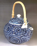 Fujii Kinsai Arita Japan - Sometsuke Tako Karakusa Japanese Teapot & Teacup (Yunomi) 5 Units set - Free Shipping
