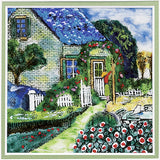 Saikosha - #015-09 Blue roof house (Framed Cloisonné ware) - Free Shipping