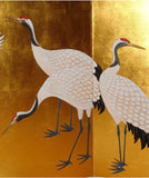 Japanese Traditional Hand Paint Byobu (Gold Leaf Folding Screen) - T32 - Free Shipping