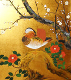 Japanese Traditional Hand Paint Byobu (Gold Leaf Folding Screen) - T 24 - Free Shipping