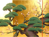 Japanese Traditional Hand Paint Byobu (Gold Leaf Folding Screen) - T 26 - Free Shipping