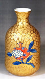 Fujii Kinsai Arita Japan - Somenishiki Golden Zakuro Sake bottle (Tokkuri) - Free Shipping
