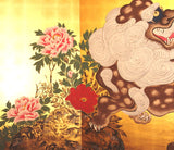 Tominaga Jyuho - Japanese Traditional Hand Paint Byobu (Gold Leaf Folding Screen) - X001 - Free Shipping