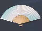 Traditional handcrafted Kyoto Ladies' Sensu - Balloon flower - Light Blue