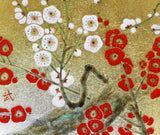 Saikosha - #005-08 Red & White Plum (Cloisonné ware ornamental plate) 24.00 cm - Free Shipping