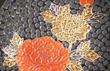 Fujii Kinsai Arita Japan - Tetsuyu Platinum & Gold Peony Ornamental plate 24.00 cm - Free Shipping