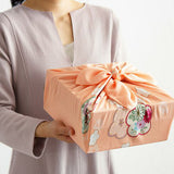 Rayon Chirimen - Koyomi Hikita Ume sango - 疋田梅 サンゴ - Furoshiki  68 x 68 cm