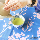Omotenashi -  Double-Sided Dyeing Sakura Light Blue 桜／白群（びゃくぐん）- Furoshiki 105 x 105 cm (Japanese Wrapping Cloth)