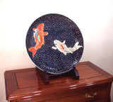 Fujii Kinsai Arita Japan - Tetsuyu Golden Koi (Carp) Ornamental plate 46.00 cm  - Free Shipping