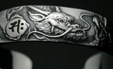 Saito - Rise Dragon-R Silver 950 Bangle with Bonji