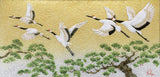 Saikosha - #014-11  Flock of Cranes and Pine (Framed Cloisonné ware) - Free Shipping