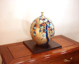 Fujii Kinsai Arita Japan - Somenishiki Golden Shidare Ume (Plum) Vase 32.60 cm - Free Shipping