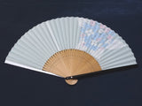 Traditional handcrafted Kyoto Ladies' Sensu - #222 Ajisai (Hydrangea) - Light Blue
