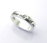 Saito - Message Ring (With your own message)    4 mm (0.1575 ") width (Silver 925 )