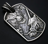 Saito - Rise Dragon-L & Tiger Silver 950 Pendant Top