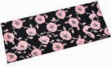 Omotenashi -  Double-Sided Dyeing Tsubaki (Camellia) Black 椿／墨色（すみいろ）50 x 50 cm - Furoshiki (Japanese Wrapping Cloth)