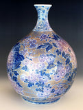 Fujii Kinsai Arita Japan - Yurisai Kinran Oshidori Ornamental vase 29.40 cm (Superlative Collection) - Free Shipping