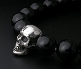 Saito - Skull (Silver 925) w/Bonji with Onyx Rosary　