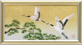 Saikosha - #013 10  Soukaku (Pair of crane) with Pine tree (Framed Cloisonné ware) - Free Shipping