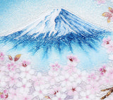 Saikosha - #006-01 Mt. Fuji & Sakura (Cloisonné ware ornamental plate) 30.00 cm - Free Shipping
