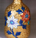 Fujii Kinsai Arita Japan - Somenishiki Golden Tessen Sake bottle (Tokkuri) - Free Shipping