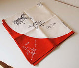 Sumidagawa - Cho Jyu Jinbutsu Giga Red (鳥獣人物戯画) - Furoshiki 68 x 68 cm