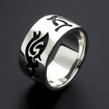 Saito - Buddha in Sanskrit Characters w/ Tribal  Silver Ring