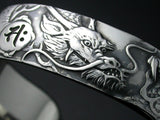 Saito - Rise Dragon-R Silver 950 Bangle with Bonji