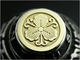 Saito - Kamon (Family Crest Emblem) (18Kt Gold) with Sun Tzu Silver Ring Silver 925