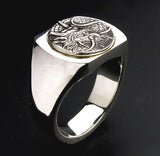 Saito - Dragon Crest Emblem(Silver 950) on Seal Stand Silver Ring