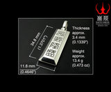 Saito - Tenkoku (Seal Engraving) Silver Rectangle Pendant Top