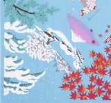Asayama Misato - Nihon no shiki (Japan's four seasons)   112 x 112 cm  Furoshiki (Japanese Wrapping Cloth)