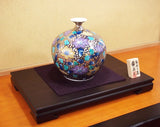 Fujii Kinsai Arita Japan - Somenishiki Platinum Tessen Vase 22.40 cm - Free Shipping