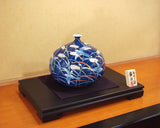 Fujii Kinsai Arita Japan - Somenishiki Kinsai Sparrow and Ear of rice Vase 21.80 cm - Free Shipping