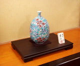 Fujii Kinsai Arita Japan - Somenishiki Fukizumi Hana Karakusa Vase 27.50 cm - Free Shipping