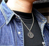 Saito - Japanese Sword Guard (Tsuba) Shape Silver 950 Pendant Top