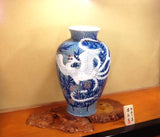 Fujii Kinsai Arita Japan - Somenishiki Kinsai Phoenix Vase  59.00 cm - Free Shipping