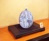 Fujii Kinsai Arita Japan - Somenishiki Kinsai Yurikou Swallow & Wisteria Vase 29.00 cm - Free Shipping