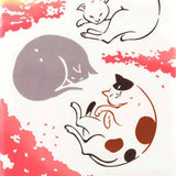 Kenema - Ohanami Neko  お花見猫  (The dyed Tenugui)