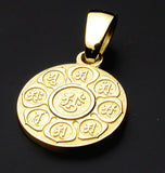 Saito - Mandala on Lotus flower 18Kt Gold Pendant Top (Extra Small)