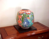 Fujii Kinsai Arita Japan - Somenishiki  Kinsai Flower & Birds vase 30.50 cm - Free Shipping