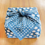 Konomi - Polka-Dot Furoshiki-Blue 50 x 50 cm Futoshiki (Japanese Wrapping Cloth)