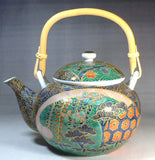 Fujii Kinsai Arita Japan - Somenishiki  Kinsai Matsu,Take, Ume Japanese Teapot & Teacup (Yunomi) 5 Units set - Free Shipping