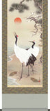 Sankoh Kakejiku - 23C1-018  - Sho Chiku Bai Tsuru Kame (Pair of Cranes & Pine, Bamboo, and Plum) - Free Shipping